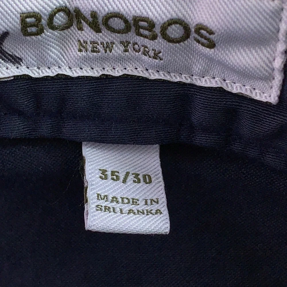 Bonobos Mens 35x30 Navy Blue Straight Leg Five-Pocket Chino Pants New